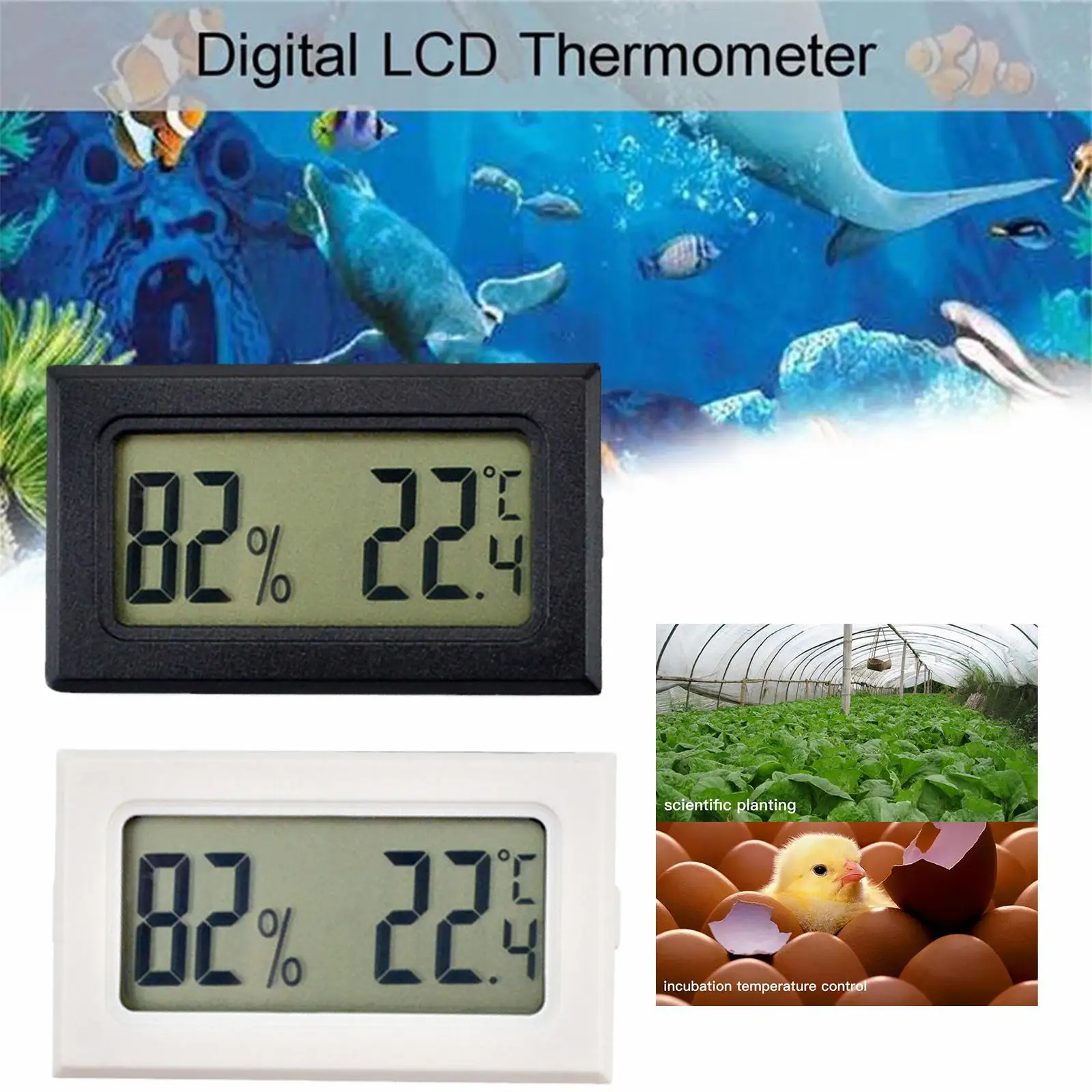 Mini Digital Embedded Temperature Humidity Meter LCD Indoor Convenient Temperature Sensor Left And Right Screens 50~110 Degree 2