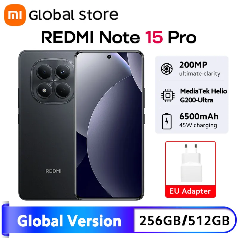 Nowy smartfon Xiaomi Redmi Note 15 Pro 4G w wersji globalnej z NFC, procesorem MTK Helio G200-Ultra, ekranem AMOLED 6,77 cala, ładowaniem 45W, baterią 6500mAh i aparatami 200MP.