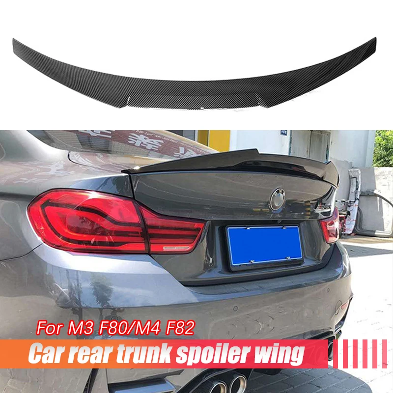 Fibra Di Carbonio Nero Lucido Per Bmw M3 F80/M4 F82 Spoiler Tronco Ala Labbro Posteriore Trim Spiltter Tetto Extensio Body Kit Accessori Auto
