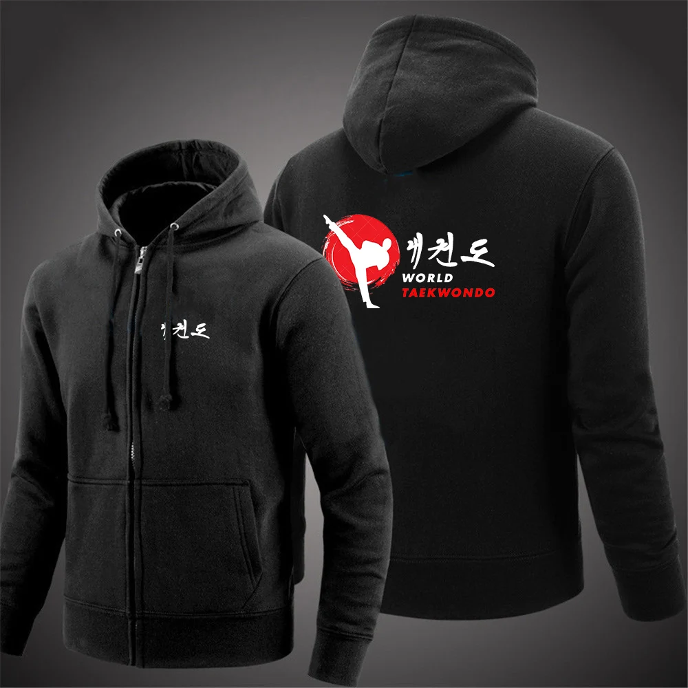 Men's Solid Color Zipper Pullover Long Sleeved Hoodie