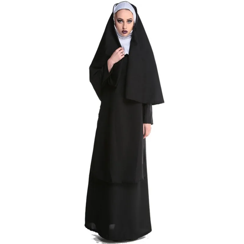 The Nun Cosplay Costume Horror Films Cosplay Cross Ghost Halloween Costume The Conjuring Black Women Halloween Costume