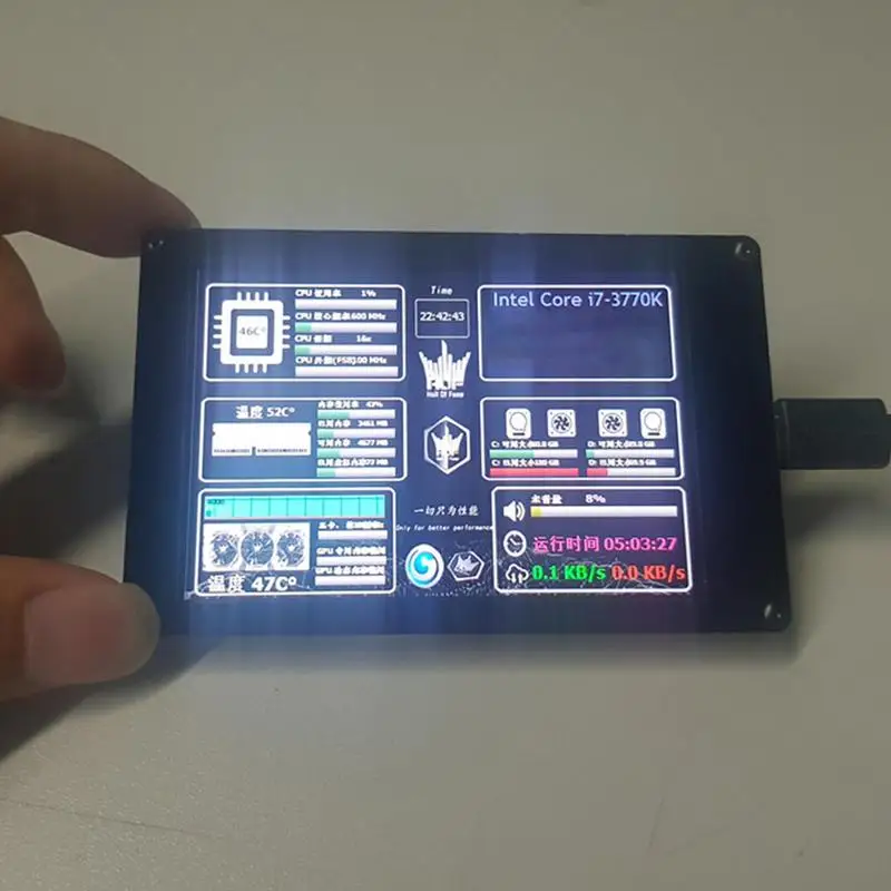 3.5-inch Small Secondary Display For Computers AIDA64 USB Mini Screen For CPUs RAMs HDDs Data Monitoring