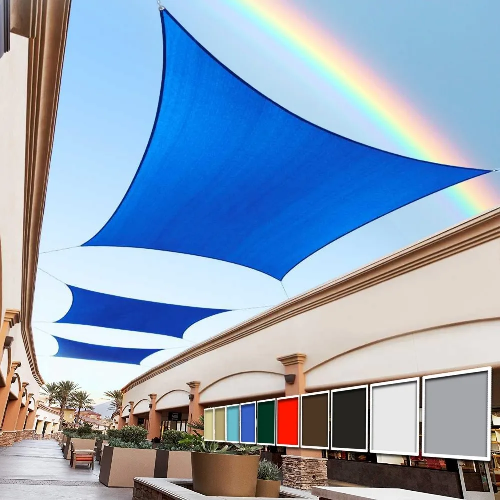 10' x 19' Blue Rectangle Square Sun Shade Sail Order to Make RTAPS16 Canopy, UPF50+ 95% UV Blockage, 200GSM Commercial Standard