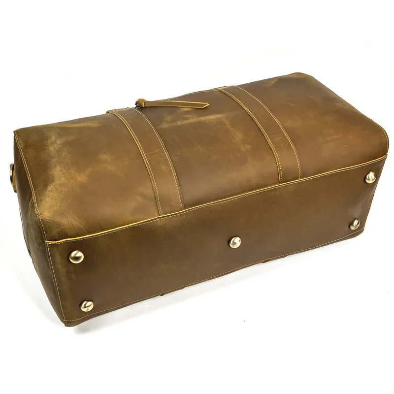 Brown Leather Duffle Bag For Men