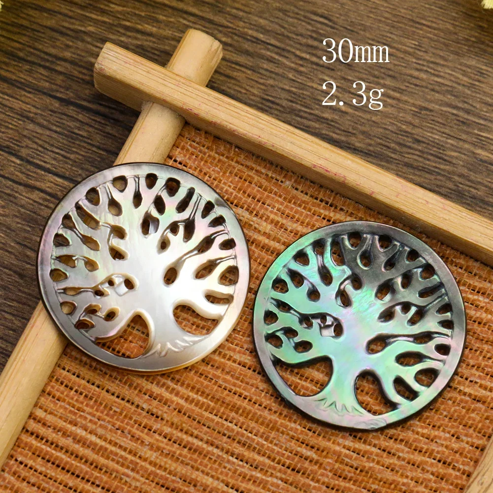 1PC Natural Mother of Pearl Shell Pendant Tree of Life Leaf Charm for DIY Jewelry Accessories Necklaces Earrings
