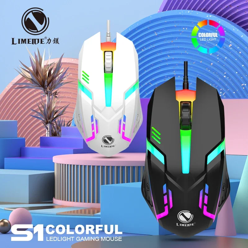 E Sports LED Luminous Backlit Wired Mouse USB For Desktop Laptop Mute Office Computer Gaming