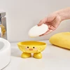 Soap Dish With Drain Duck Shape Bathroom Drain Soap Storage Container 4