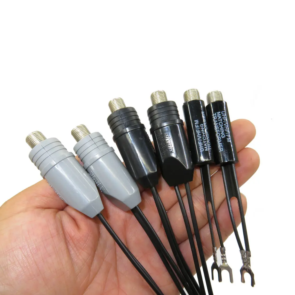 2pcs UHF VHF FM 75-300 Ohm or 300-75 Ohm TV Antenna Matching Transformer Coaxial Cable Adapter for Radio Cable Wire Antenna TV