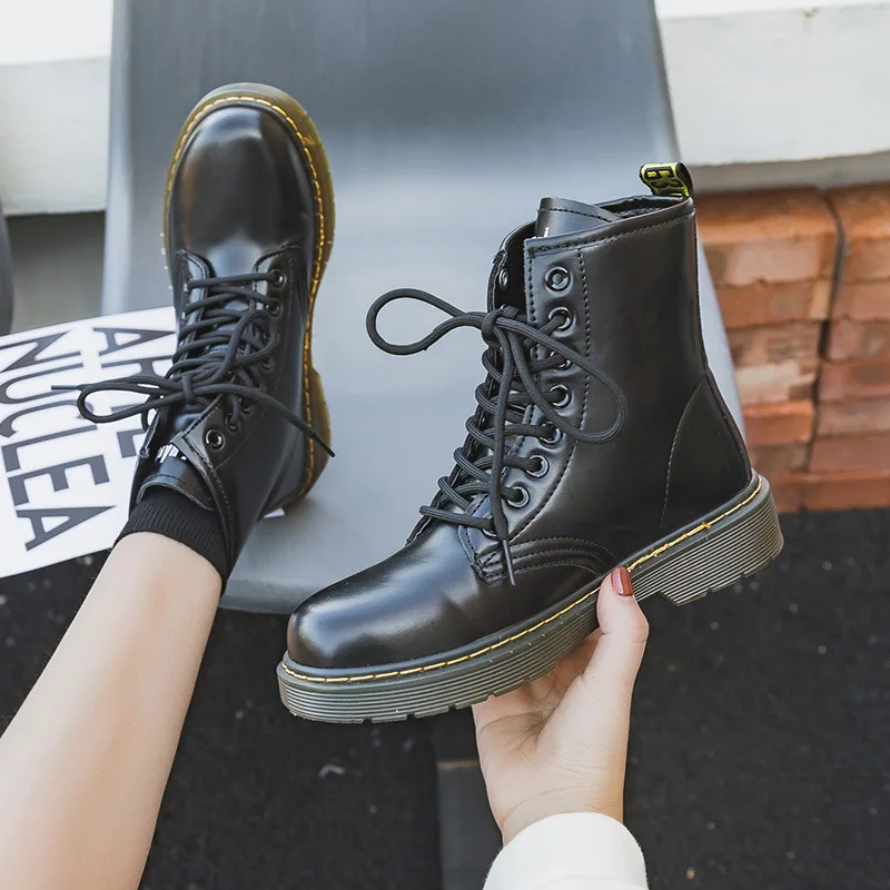Martin Boots Men's 2024 Autumn Winter New British Style High Top Cool Black Waterproof Casual All-match Casual Women's Boots
