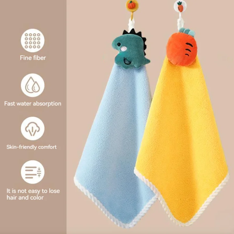 Dream Lifestyle Hanging Hand Towels, Coral Fleece Hand Dry Towels for  Kitchen Bathroom, Absorbent Soft Hanging Towel with Hanging Loop, Washable  Towel Fast Drying 4PCS 