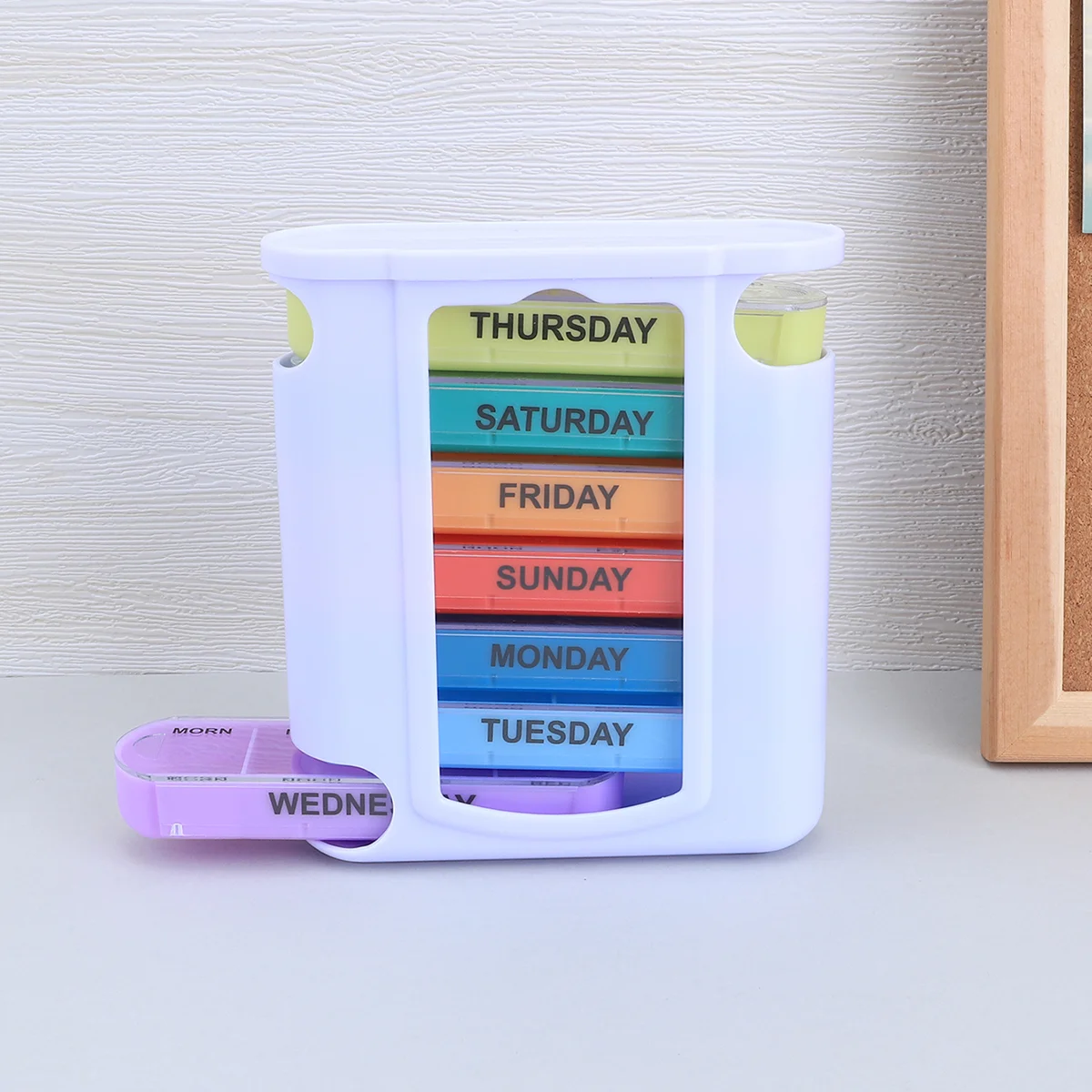 Colorful Weekly Pill Organizer with Stylish Design for Home, Travel, and Hospital Use