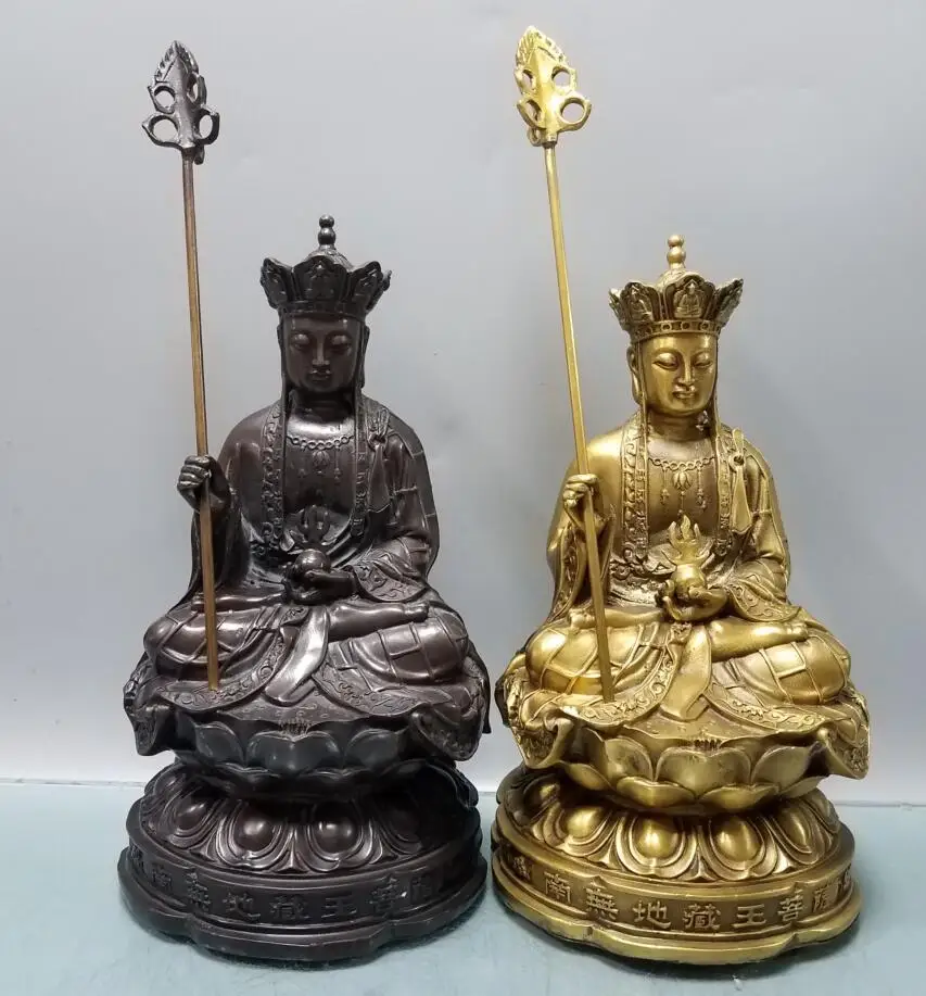 

Китайская латунная статуя лотоса Ksitigarbha