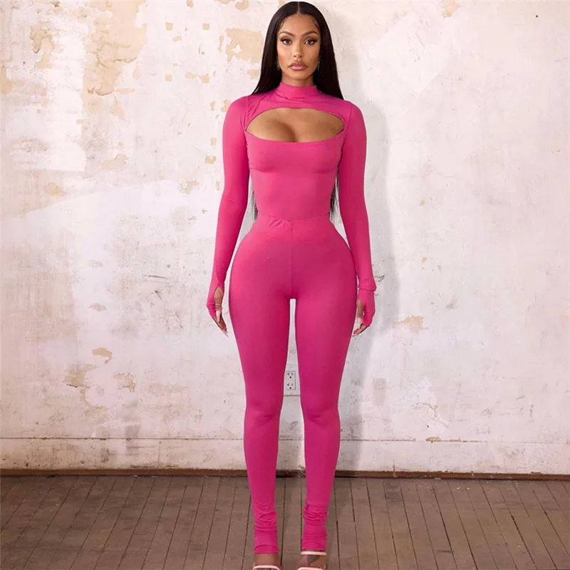 Sexy Sporty Casual 2 Piece Set Tracksuit Hollow Autumn Trend Skinny Crop Tops+Leggings Tight Matching Streetwear Outfits 2024