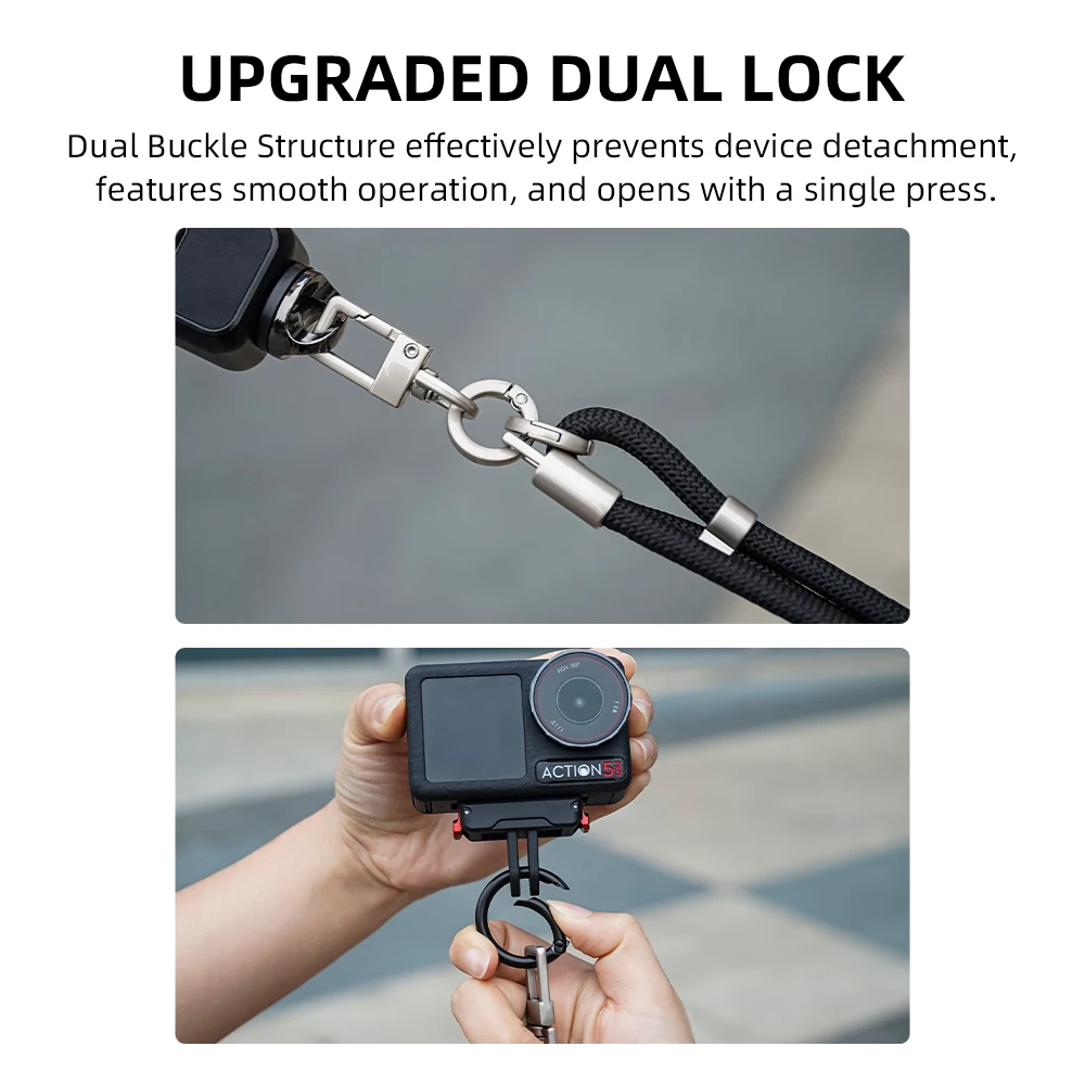 DJI Pocket 4P/4/3/Action5 Pro/6/Insta360 Luna Ultra/X5용 BRDRC 넥 스트랩 분실 방지 크로스바디 로프 랜야드 카메라 액세서리