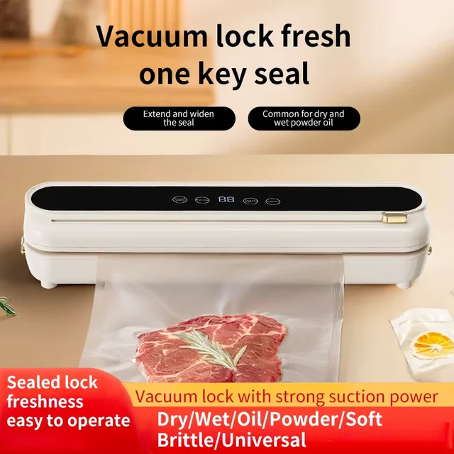 Electric Vacuum Sealer Food Storage Seal Touch Button Dry/Wet Built-in Cutter Kitchen Food Sealing Vacuum packaging machine 1