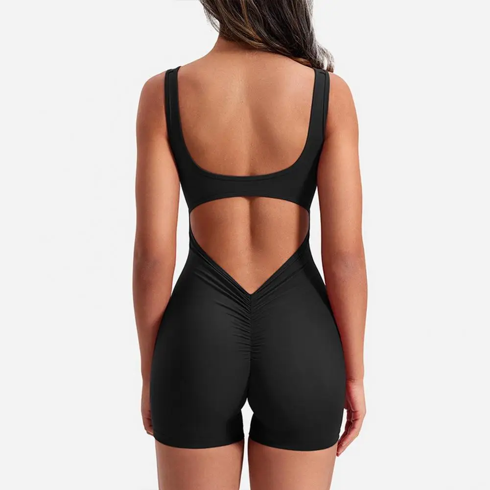 High Waist Rompers Women's Yoga Rompers Breathable U Neck Sleeveless Gym Wear with Tummy Control Butt Lifting Features Women