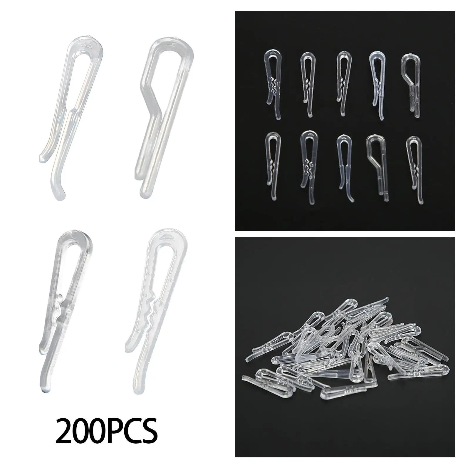 200Pcs Shirt Clips Sock Skirts Cloth Clip Transparent Plastic Alligator Clip 5