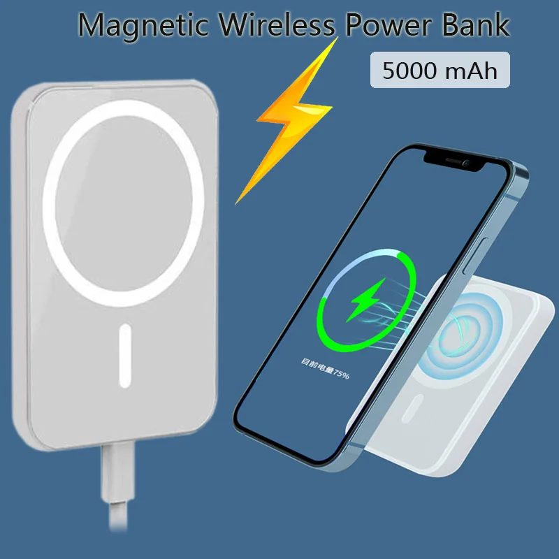 Batterie externe magnétique sans fil portable, batterie externe, batterie  de rechange Powerbank, iPhone 13, iPhone 12, iPhone 14 Pro Max, iPhone Mini  Plus - AliExpress