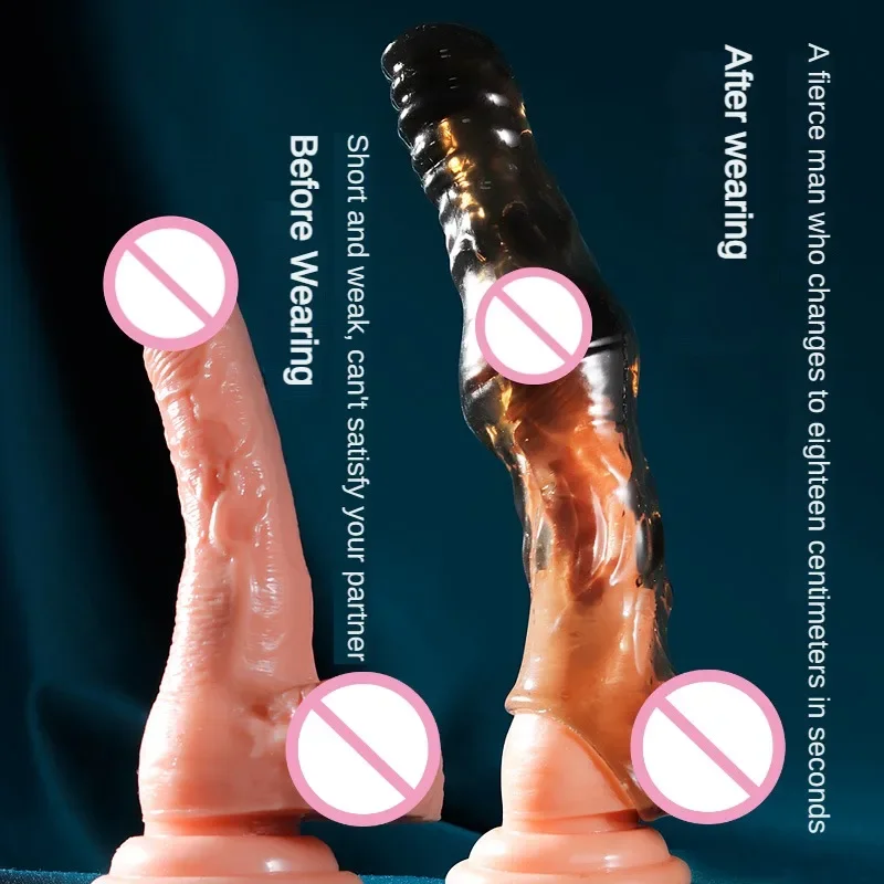 

Увеличивающий 7 см рукав для увеличения пениса кольцо для пениса, вибратор Многоразовые презервативы Секс-игрушки для мужчин точка G Вибрирующая Задержка эякуляции