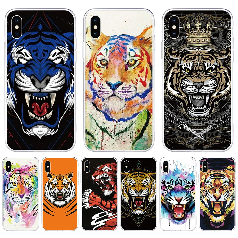Custodia Per Telefono Per Lg Q92 5G Q70 Q60 Q52 Q61 Q51 Q9 Q7 Q6 Plus Q Stylo 4 Q Stylus Soft Tpu Anime Tiger Cover Posteriore Per Custodia Lg Q52