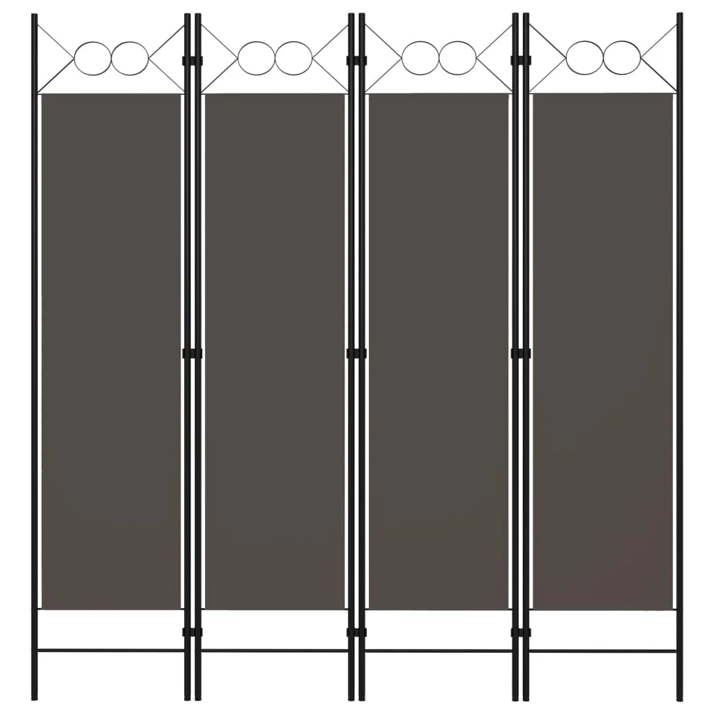 

4-Panel Room Divider Anthracite 63"x70.9" Room Trellis Divider and Folding Privacy Screens Home Decorate