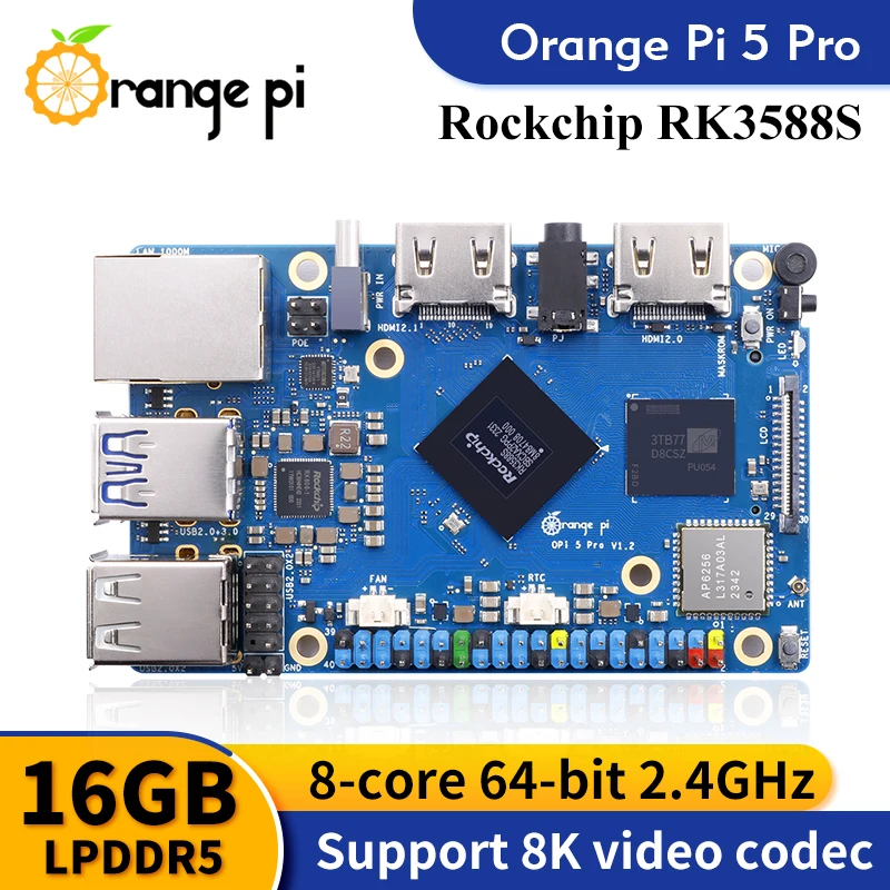 Orange Pi 5 Pro 16GB Ram Single Board Computer RK3588S LPDDR5