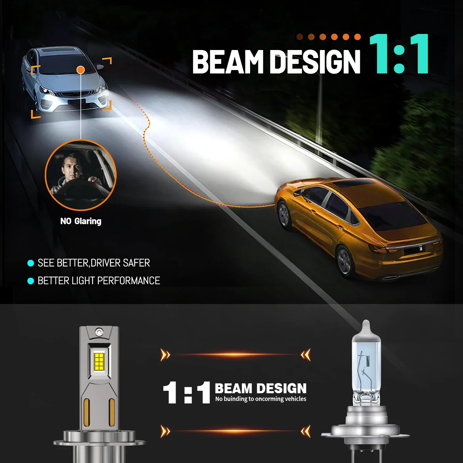 ACTVTCA 자동차 헤드라이트 전구, LED 조명, 6000K, H9, H8, LED 안개등, 9005 9006 9012, 12V 터보 24V, 220W, H7, H4, H1, H11