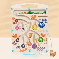 Children's maze toys, magnetic walking beads game, early education with pen training, math color cognitive classification 2