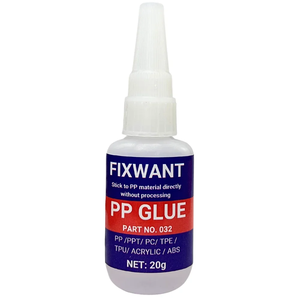 

Клей FIXWANT PP/ PPT/ PC/ TPE/ TPU/ ACRYLIC/ ABS прочный и яркий для пластиковых материалов 20 г