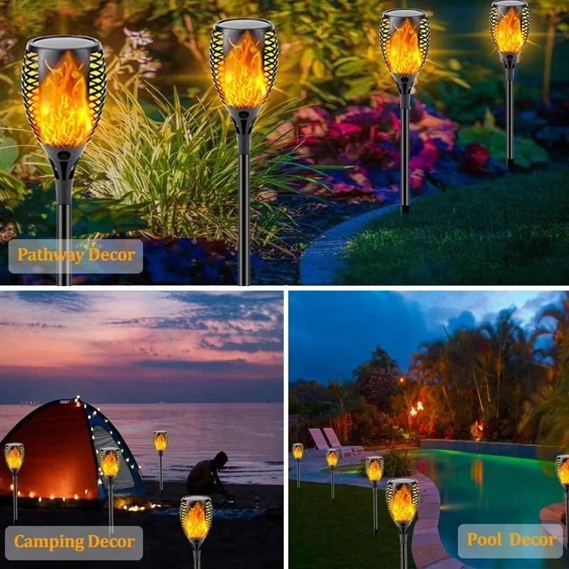 Solar LED Lights Solar Lights Lawn Lamp Garden Lighting 96 LED Outdoor Solar Torch Lights Waterproof Garden Patio Flickering Dancing Flame Lamp