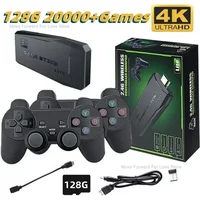 Игровая консоль 2,4G, двойной беспроводной контроллер, игровая приставка 4K, 20000 игр, 128 64, 32 ГБ, ретро-игры для PS1/GBA, рождественский подарок