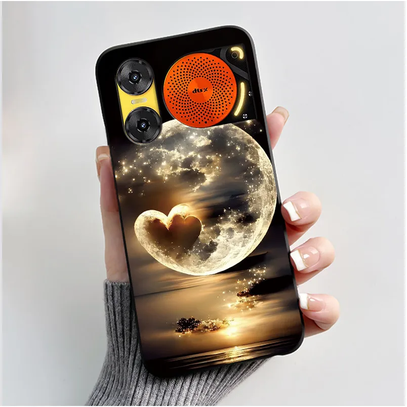 Cute Rabbit Black Silicone Phone Case, Soft TPU Cover