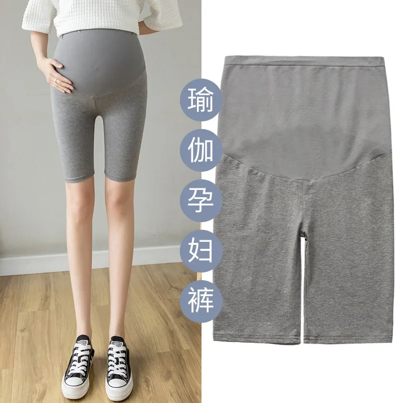 Summer Thin Cotton Maternity Half Legging Sports Casual Yoga Belly Legging Clothes for Pregnant Women Pregnancy Shorts
