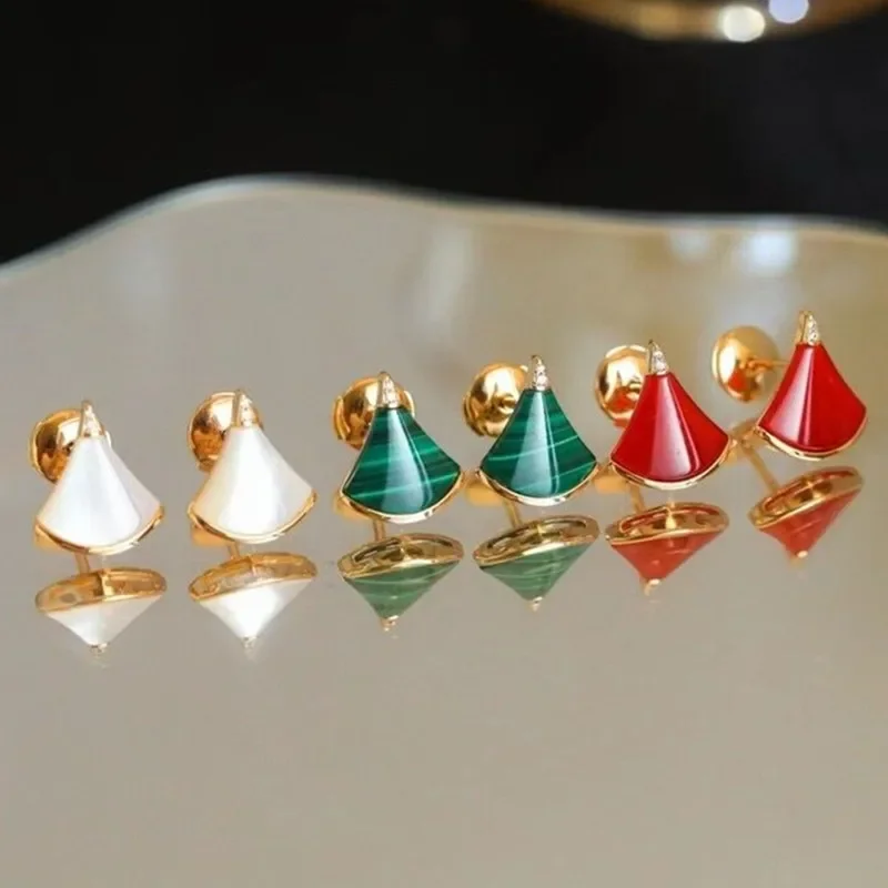 

Женские серьги из серебра 925 пробы с юбкой из натурального агата