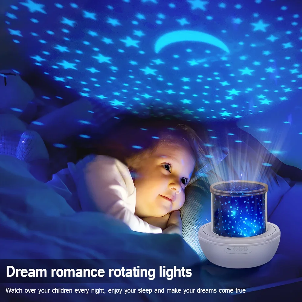 Starry Night Lamp, Galaxy Projector, 360° Rotating LED Night Light, Ideal for Bedside Use, Perfect for Gifts And Room Decor