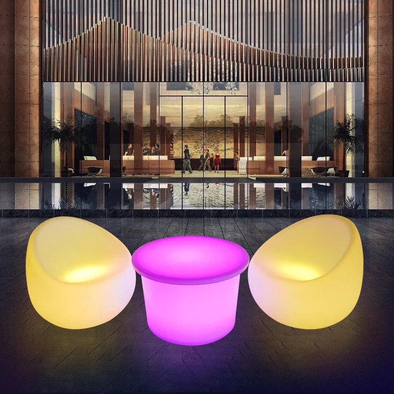 Led Glowing Furniture Table and Chair Combination KTV Bar Colorful Fashion Couch bar cabinet