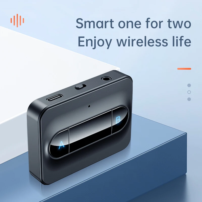 

Bluetooth 5.0 Audio Transmitter Receiver Wireless Adapter Pair 2 Headphones 3.5mm 3.5 AUX RCA Low Latency Stereo For Car TV PC