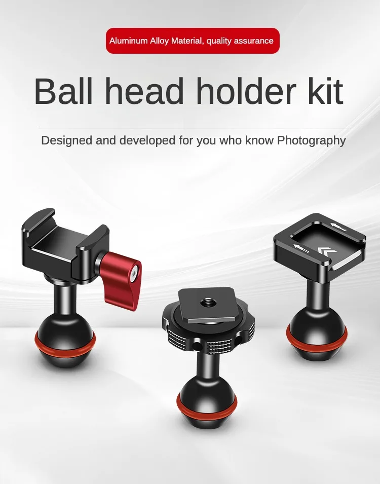 Description Picture 2 of item20mm Ball Head Adapter Mount NATO Clamp Cold Shoe Mount for DSLR Camera Cage Monitor Mount Light Holder Phone Stand