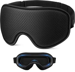 Luxurious 3D Blackout Sleep Mask - Breathable & Soft for Ultimate Comfort (Black)