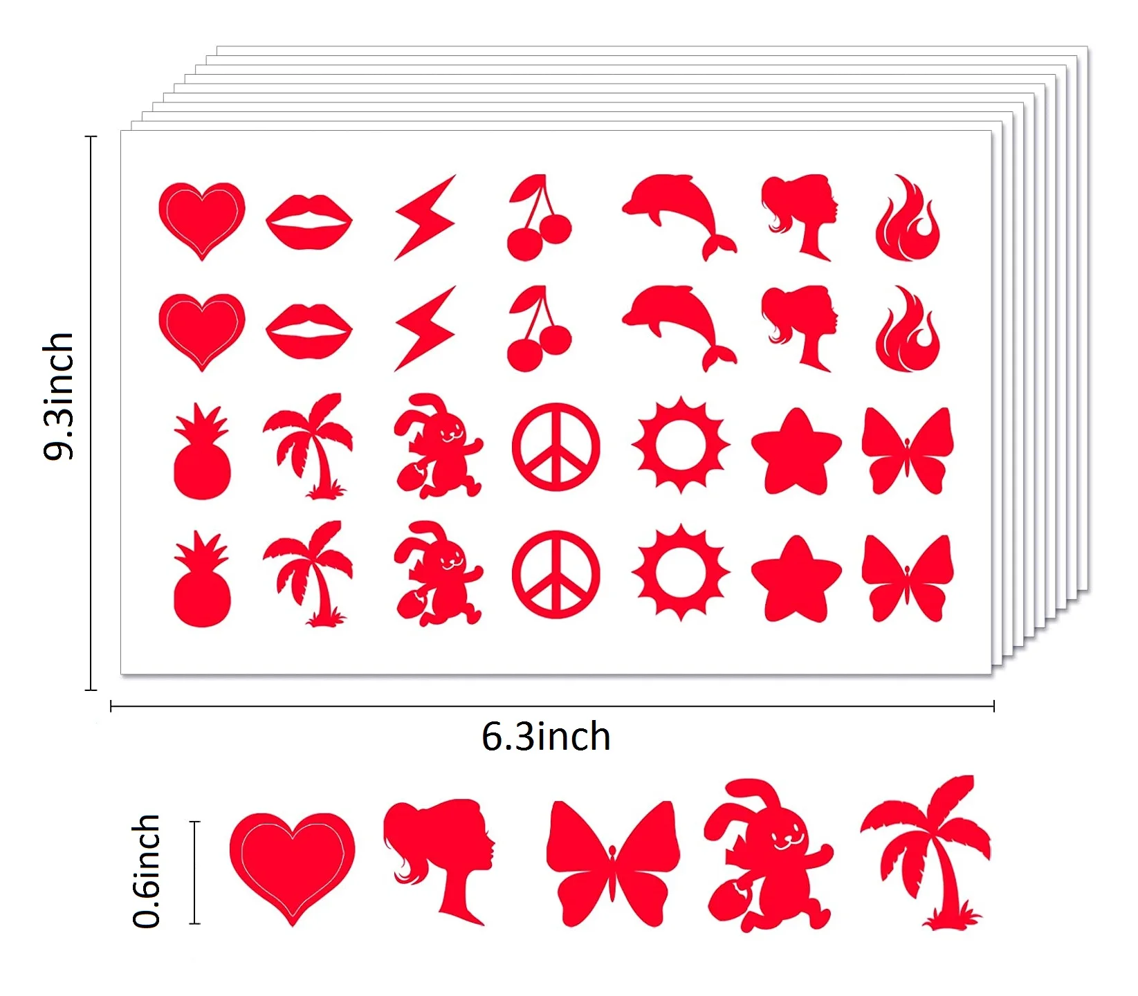 280 Pcs Tanning Sunbathing Stickers Perforated Body Stickers 7 Styles Label for Tanning Self Adhesive Sticker for