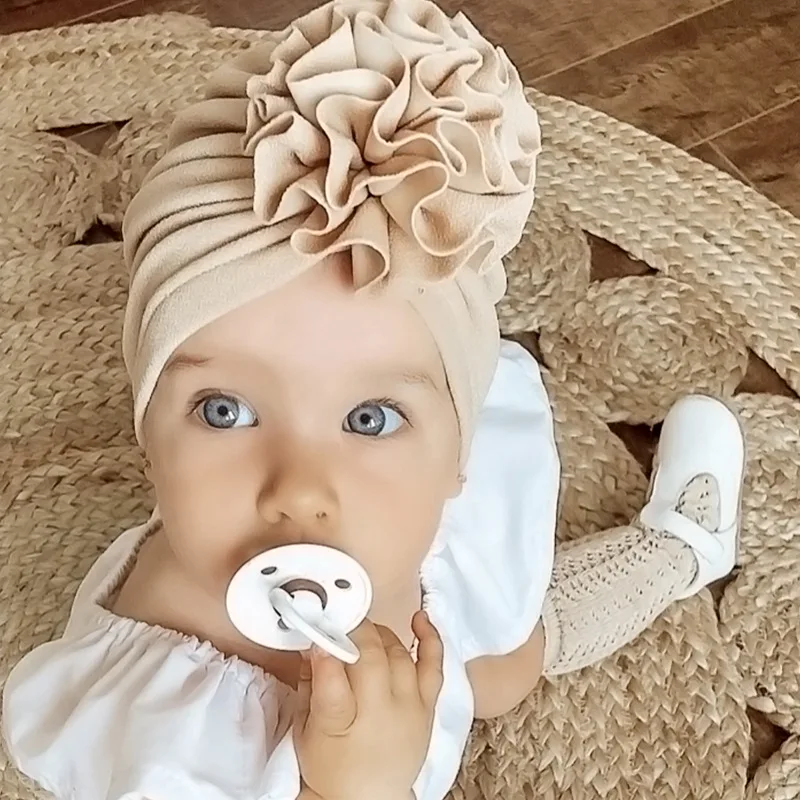 Půvabný kvést děťátko čepice měkké děťátko děvče čepice turban kojenec batole novorozence děťátko čepice kapota headwraps