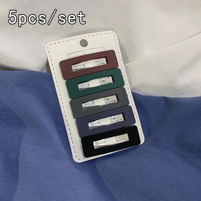 Hairpin Korean Simple Bb Clip Bangs Headdress Macaron Girl Hair Accessories Set Metal Hair Claws Ladies Hairgrip Headwear 5pcs