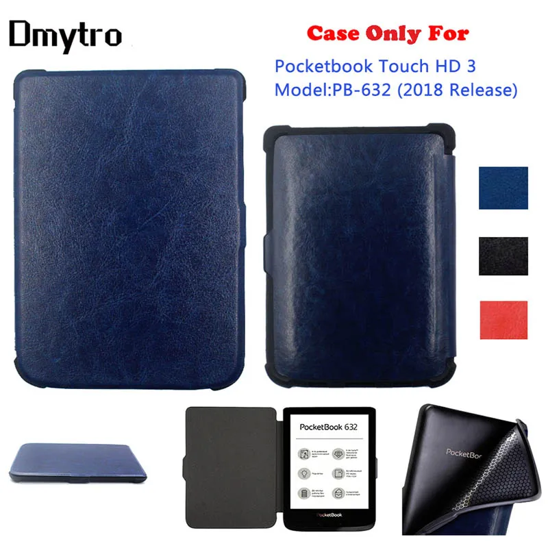 Pocketbook 632 Tocco Di Hd 3 Ereader Di Vibrazione Molle Di Tpu Della Copertura Di Shell Per Il Modello Pb 632 Ebook Ultra Slim Case Magnetico Chiusur