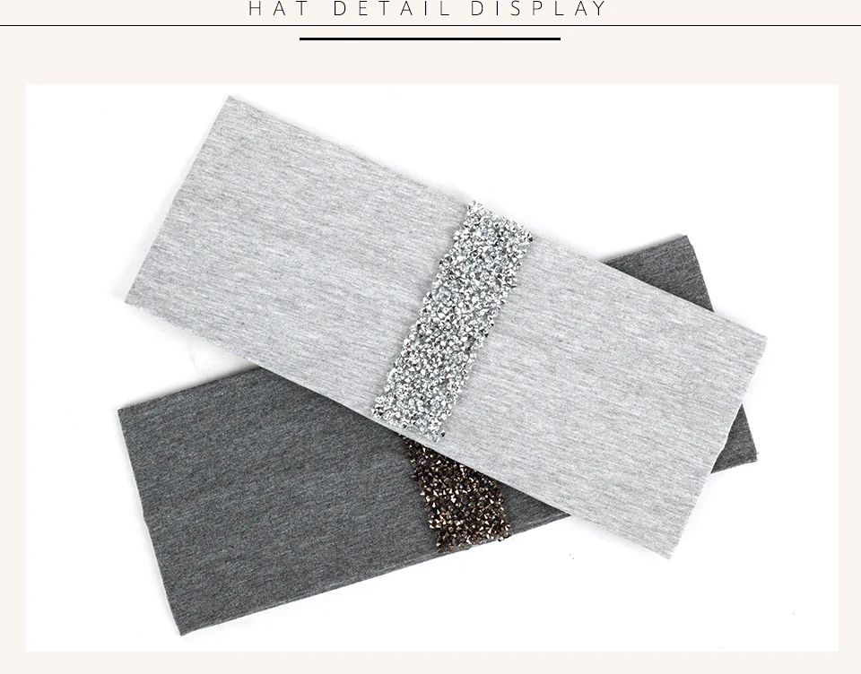 Geebro Frauen Strass Band Stretchy Stirnband Weibliche Mode Böhmen Baumwolle Haarband Kopf Wickeln Für Damen Haar Zubehör – Detail 5