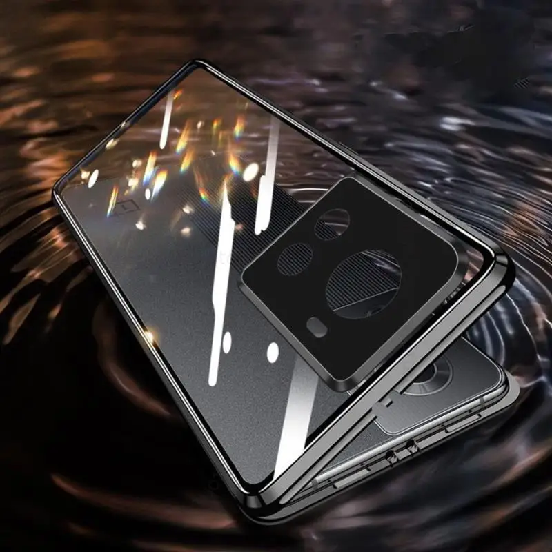 For OnePlus Ace 5G Magnetic Adsorption Tempered Glass Phone Case For One Plus 10 Pro 360 Double-Sided Film Protector Flip Cover