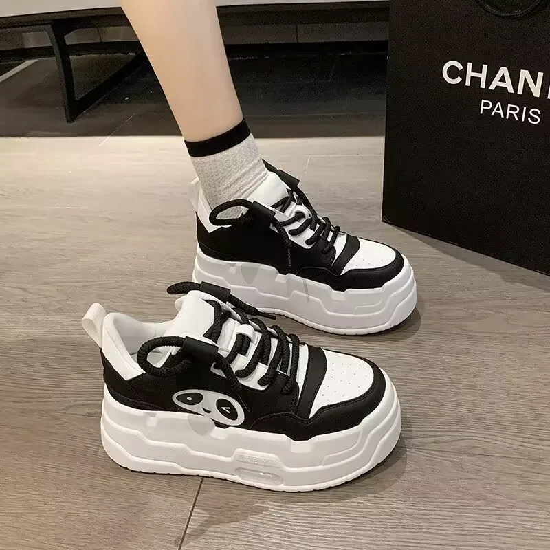 Woman Chaussures Femme 6CM High Platform Sneakers Women Casual Leather Sport Shoes New Autumn Vulcanized Skateboard Zapatillas
