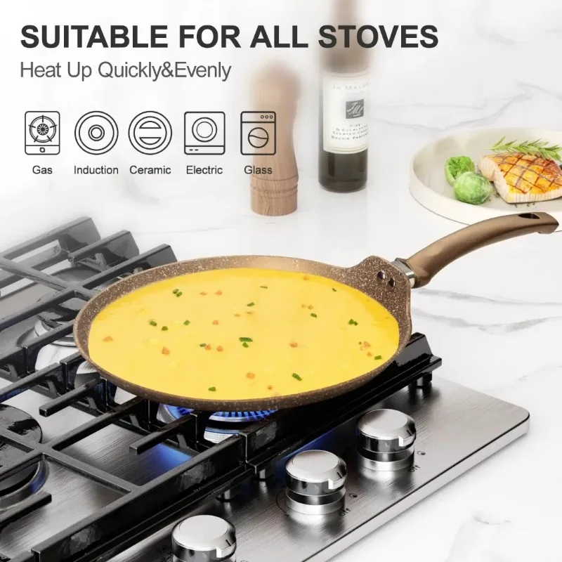 Pancake Frying Pan, Cast Iron Omelette Egg Griddles Grill Pan, Flat Skillet  Dosa Tortilla Pan, Kitchen Cooking Breakfast Cooker - AliExpress