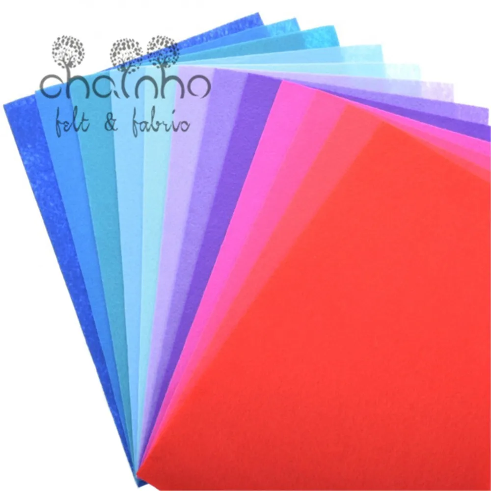 Chainho,Polyester Non-Woven Felt Fabric,Thickness 1mm,DIY Sewing Material,Toys Cloth,10x15cm/Piece,40Pieces,Mix Color(No Repeat)
