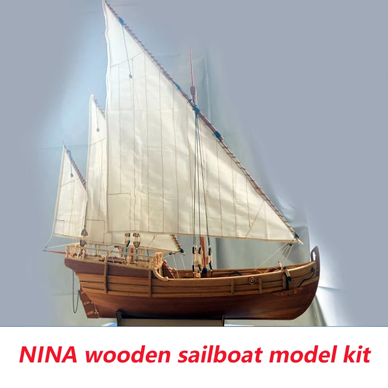 

1/50 NINA Wooden Sailboat Model Kit Length 55* Width 14 Height 57cm Ship Model Toys