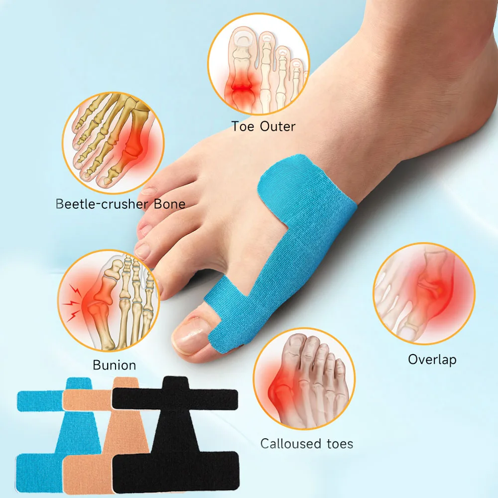 Bunion Corrector Tape Hallux Valgus Orthosis for Big Toe Pain Relief Correction Toe Separator Sports Protective Straightener